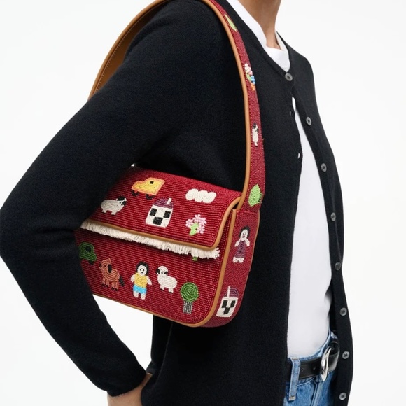 STAUD Tommy Beaded Bag Folk Town - Picture 2 of 10